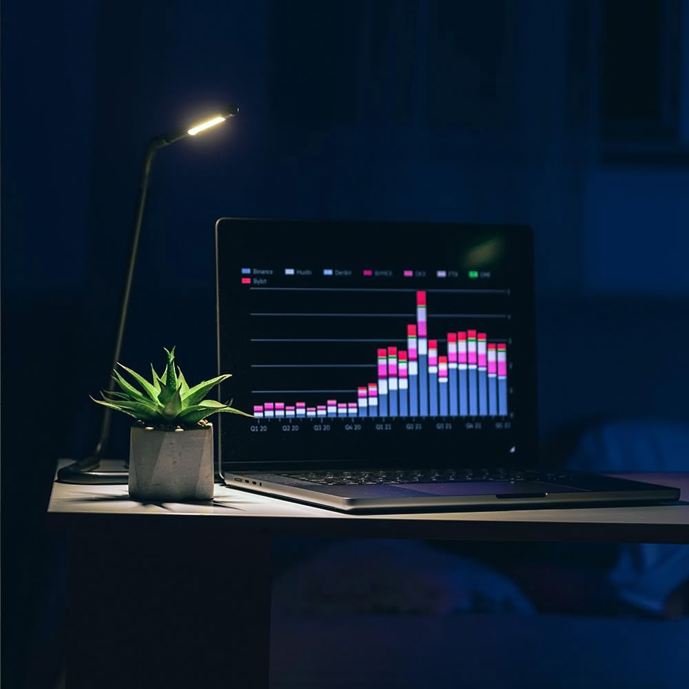 Marketing analytics chart on a laptop, tracking growth for a Los Angeles digital agency client